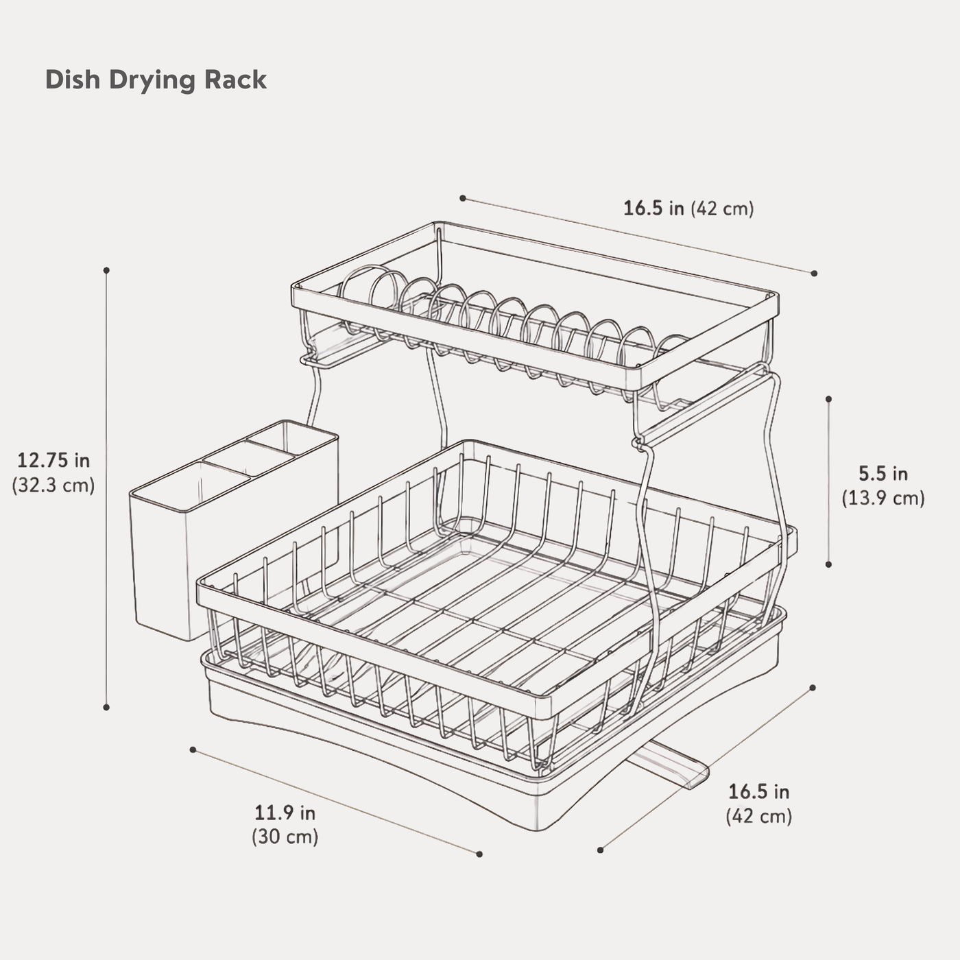 Dish Drying Rack – 2-Tier Kitchen Counter Organizer