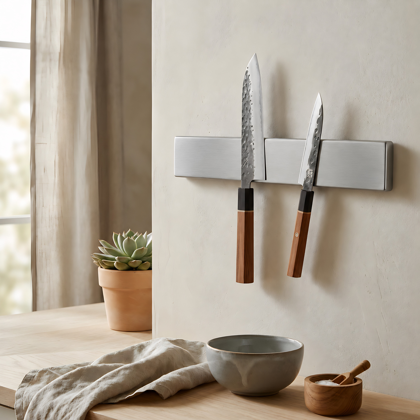 Magnetic Knife Holder – Minimalist Knife Strip for Modern Kitchen Storage