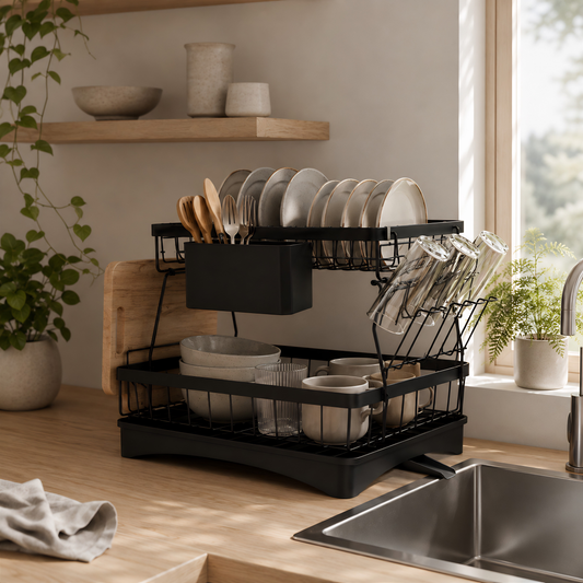 Dish Drying Rack – 2-Tier Kitchen Counter Organizer